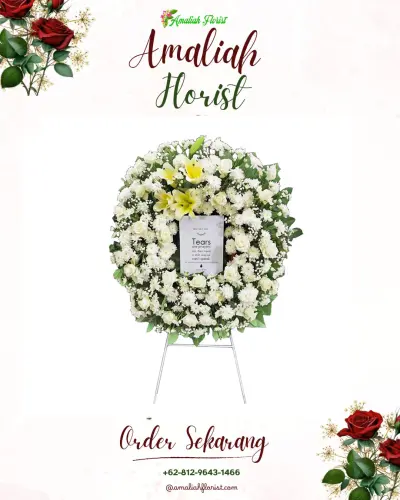 Krans Bunga Duka Cita di Sawangan Baru
